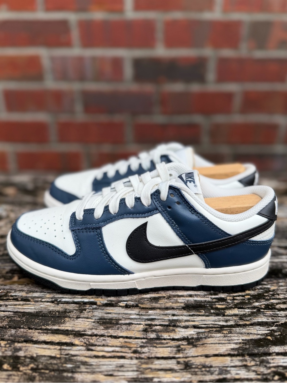 Nike Dunk Low 'Armory Navy Blue Black Sail' Women’s Sz 7 Leather Sneakers X3 - Picture 2 of 15